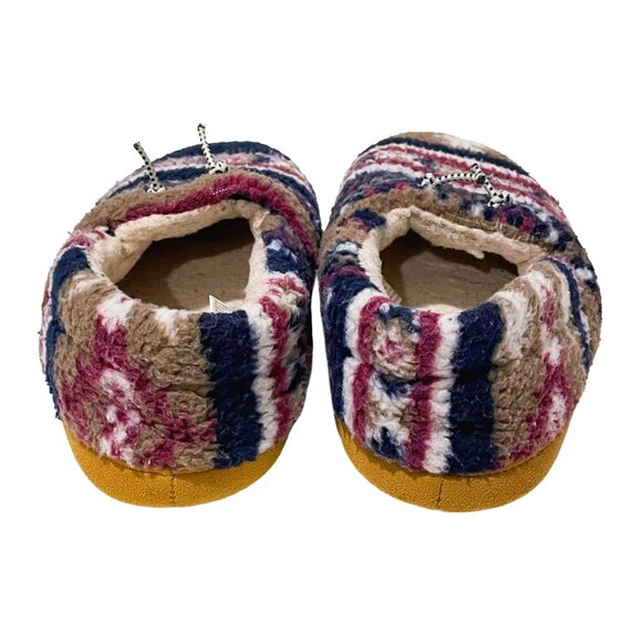 Fair Isle Teddy Fleece Slippers Women’s 9-10 — Cozy Sherpa Closed Back - Picture 5 of 11
